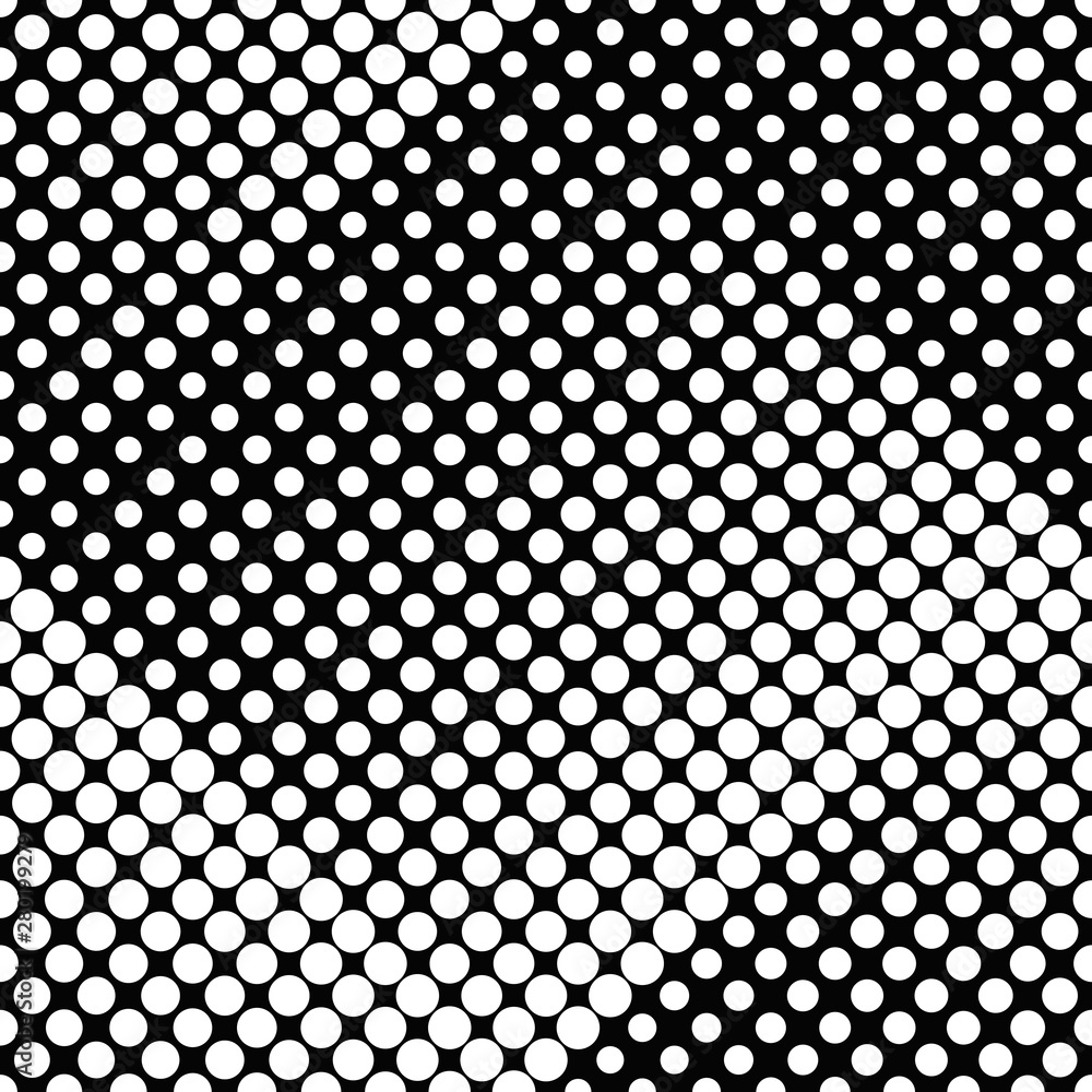 Poster geometrical dot pattern background design - black and white abstract vector illustration from circle
