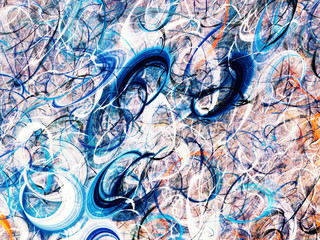 blue abstract fractal background 3d rendering illustration