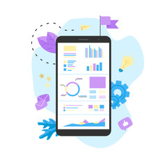 Data analysis design concept. Graph, diagram and statistics on business concept.