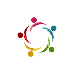 unity, teamwork logo design vector