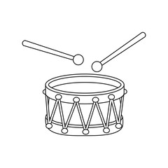 Drum outline cartoon icon symbol design isolated on white background