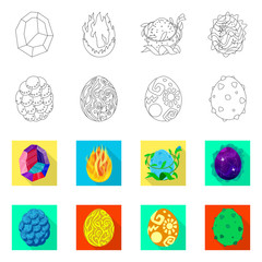 Vector design of animal and prehistoric icon. Collection of animal and cute stock vector illustration.