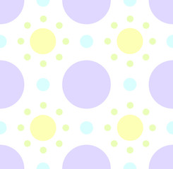 Pastel dot seamless pattern. Usable for celebration cards, wrapping paper, bed linen, clothing etc. Vector illustration