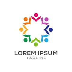 unity, teamwork logo design vector