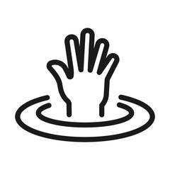 creative help button - minimal line web icon. simple vector illustration. concept for infographic, website or app.