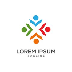 unity, teamwork logo design vector