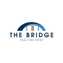 abstract bridge logo design vector