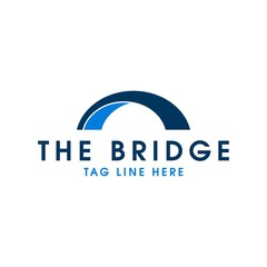 abstract bridge logo design vector
