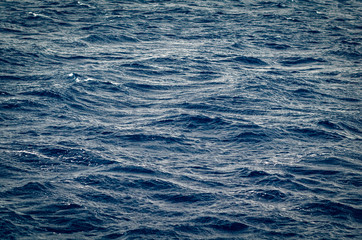 Waves on the surface of the blue sea, background texture