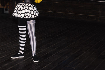 women's legs in different stockings 
