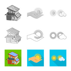 Isolated object of innovation and technology symbol. Collection of innovation and nature vector icon for stock.