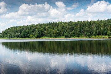 Daugava river in summer afternoon, Latvia.