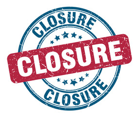 closure stamp. closure round grunge sign. closure