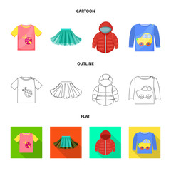 Vector design of fashion and garment sign. Collection of fashion and cotton vector icon for stock.