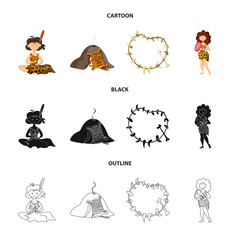 Vector illustration of evolution and prehistory symbol. Set of evolution and development vector icon for stock.