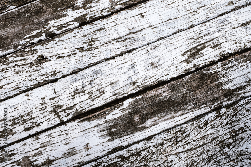 Wall mural white old wooden floor