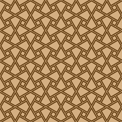 Seamless arabic geometric ornament in brown color.