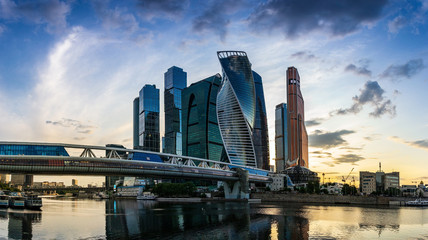 Fototapeta na wymiar Panorama of the Moscow business center