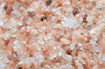 himalayan pink salt on white background
