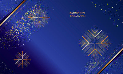 Abstract luxury dark blue and golden line with dark blue template background
