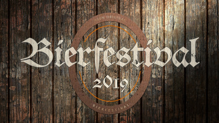 Bierfestival 2019 Banner auf Holzhintergrund 