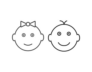 Child, baby icon. Vector illustration, flat design.