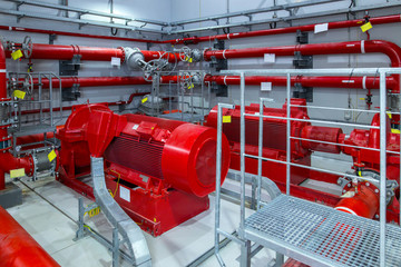 Industrial fire pump station. Reliable and trouble-free equipment. Automatic fire extinguishing...