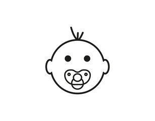 Child, baby icon. Vector illustration, flat design.