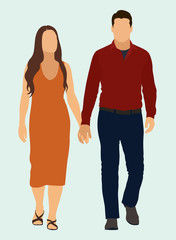 Couple Holding Hands While Walking
