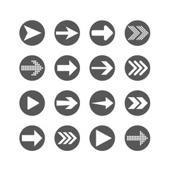 Arrow icon set. Vector illustration, flat design.