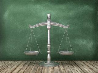 Legal Weight Scale on Chalkboard Background - High Quality 3D Rendering