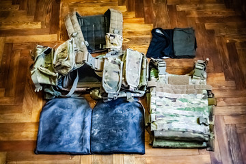 Body armor, plates, body kit and balaclava. Military.