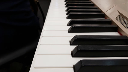 Closeup keyboard of piano