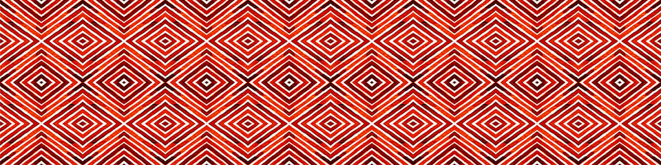 Wine red Seamless Border Scroll. Geometric Waterco