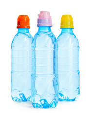 Naklejka premium Mineral water bottles isolated on white background