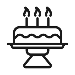 birthday cake - minimal line web icon. simple vector illustration. concept for infographic, website or app.