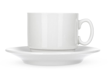 Empty white mug isolate on white background