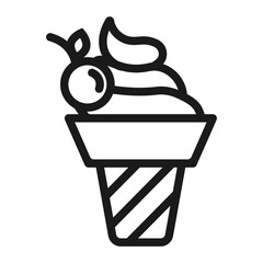 ice cream - minimal line web icon. simple vector illustration. concept for infographic, website or app.