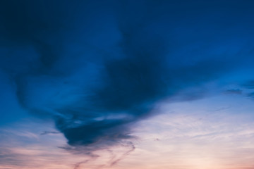 Fototapeta na wymiar Deep Blue Clouds at Dusk