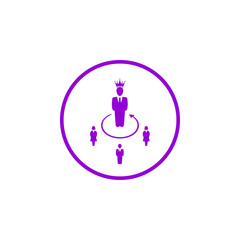 Award, business, performance, success, team, winner, crown on head violet color icon