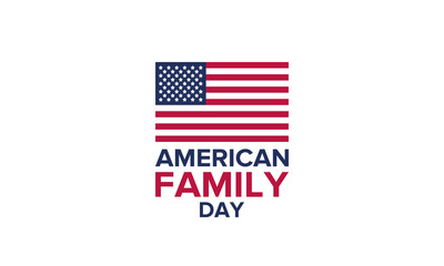 American Family Day. Celebrated annual in August. Happy holiday in United States. Patriotic design. Poster, greeting card, banner and background. Vector illustration