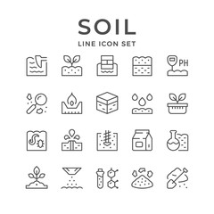 Fototapeta na wymiar Set line icons of soil