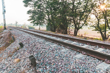 Railway Track on Crushed Stone