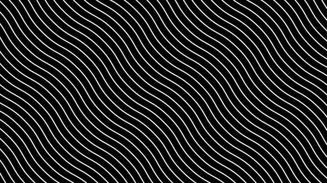 White curved lines in dynamic wave motion. Future geometric diagonal lines patterns motion background. 4k