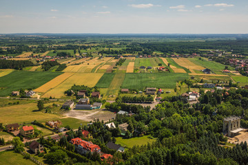 View from tower at the basilica in Stary Lichen, Wielkopolskie, Poland