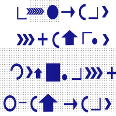 Background of geometric shapes and arithmetic signs