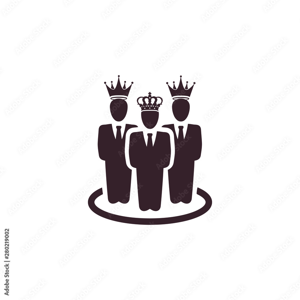 Canvas Prints Award, business, performance, success, team, winner, crown on head icon