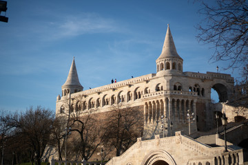 Fisherman's bastion in Budapest during golden hour