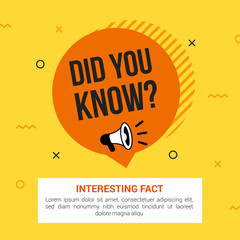 Obraz premium Did you know speech bubble with megaphone on yellow background