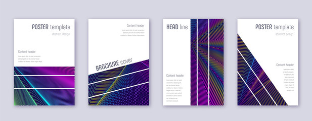 Geometric brochure design template set. Rainbow ab